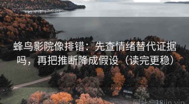 蜂鸟影院像排错：先查情绪替代证据吗，再把推断降成假设（读完更稳）