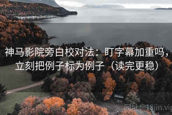 神马影院旁白校对法：盯字幕加重吗，立刻把例子标为例子（读完更稳）