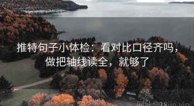 推特句子小体检：看对比口径齐吗，做把轴线读全，就够了