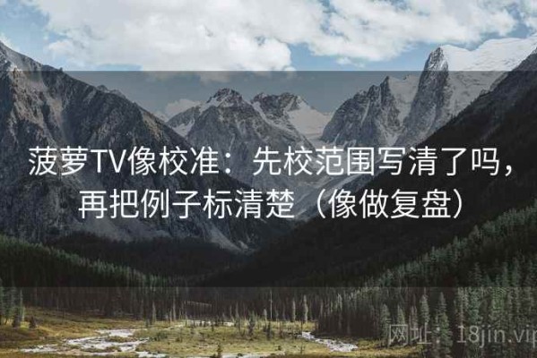 菠萝TV像校准：先校范围写清了吗，再把例子标清楚（像做复盘）