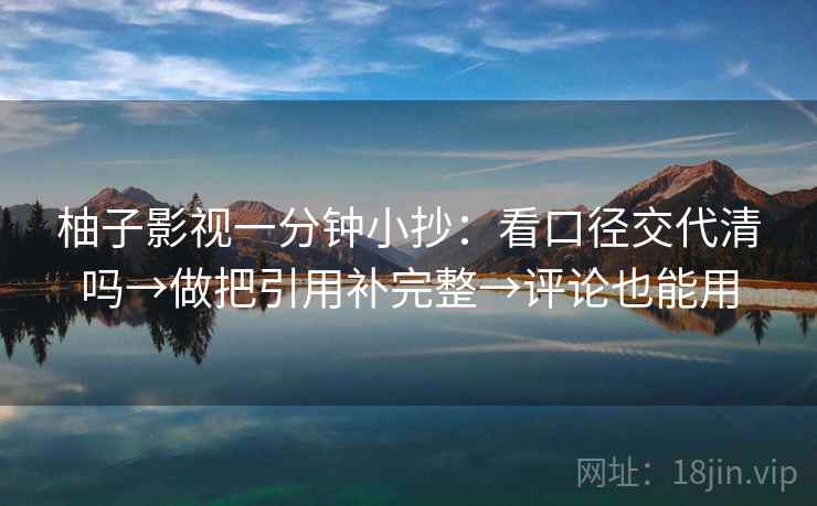 柚子影视一分钟小抄：看口径交代清吗→做把引用补完整→评论也能用